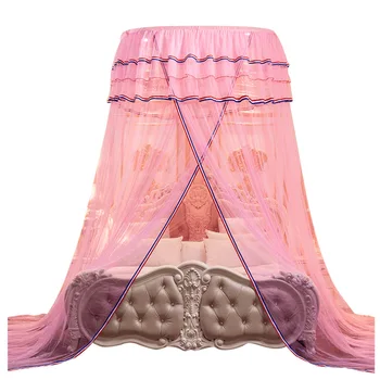 Балдахин кровати из Дышащего Муслина с одной дверью В современном минималистичном стиле, Потолочная москитная сетка Принцессы, Круглый подвесной балдахин, занавески для кровати