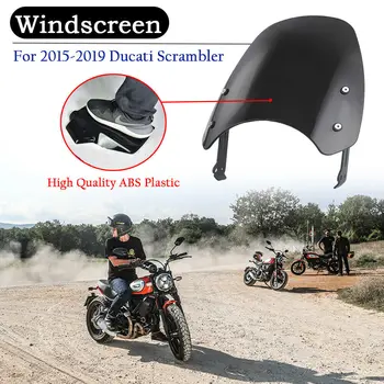 Карбоновое ветровое стекло мотоцикла, ветрозащитный протектор для Ducati Scrambler Classic Icon 2015 2016 2017 2018 2019 2020