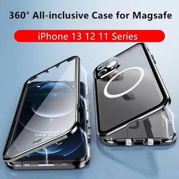 Применимо к высококачественному чехлу для телефона Apple 14 13 12pro с магнитным всасыванием Iphone13promax из двухстороннего стекла с полным покрытием 12/11