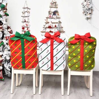 2022 Рождественский подарочный пакет с бантом, чехол для стула, Веселые Рождественские украшения для дома, Рождественский Орнамент, Navidad, Праздничные принадлежности, С Новым Годом