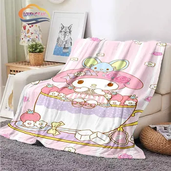 Милое Мелодичное Розовое Мультяшное покрывало для дивана-кровати, гостиной, офиса, Аниме, одеяло для домашних животных, подарки для девочек и детей