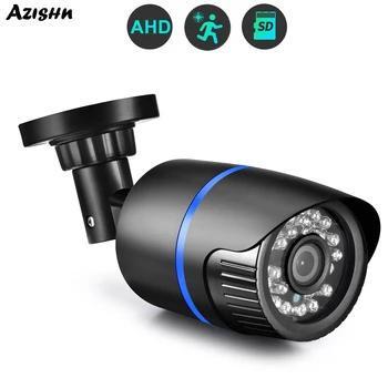 AZISHN 5-Мегапиксельная AHD Камера Высокой четкости Инфракрасного ночного Видения CCTV Security Home Outdoor Bullet plastic Camera AI Motion Detection