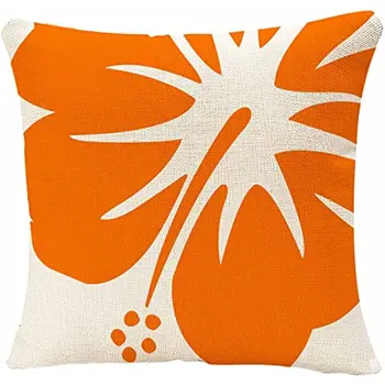 Оранжевые наволочки для подушек Оранжевая подушка с Гибискусом, Наволочка для домашнего Декора, наволочка