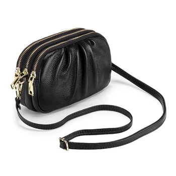 Женская маленькая сумочка через плечо, мягкая натуральная кожа, тонкий прочный модный дизайн, сумки для мобильных телефонов