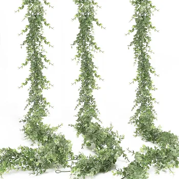 Искусственная Эвкалиптовая Гирлянда из Ротанга DIY Свадебная Арка Настенное Фоновое украшение для домашнего сада, Увитое плющом, Подвесные зеленые поддельные растения