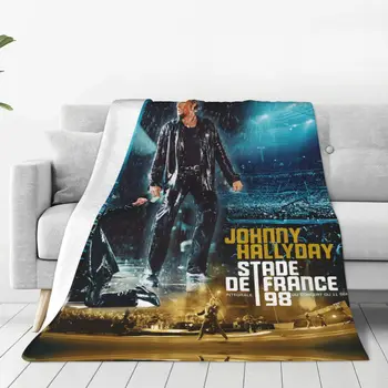 Одеяло Johnny Hallyday, флисовое Музыкальное теплое покрывало для спальни, покрывало для дивана