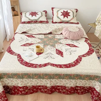 CHAUSUB Хлопчатобумажный Комплект Одеял в винтажном стиле Пэчворк, 3 шт., покрывало на кровать размера 