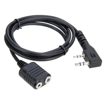 2-контактный Разъем для гарнитуры K-Type Подключается к 3,5-мм интерфейсному кабелю преобразования звука для Baofeng UV-5R 888S Extension Core
