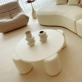 Белые круглые Журнальные столики в скандинавском стиле, прихожая, диван, журнальный столик, декор спальни, Mesa De Centro, мебель для гостиной