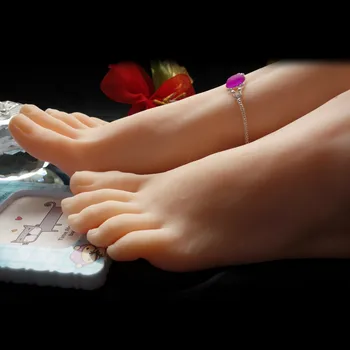 Силиконовая модель стопы, имитация ногтей, Мягкий Женский манекен, фетиш для ног, для маникюра, сделай сам, Фотография, дисплей 3702
