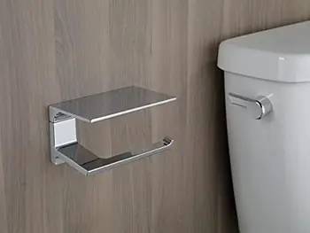 Поворотный держатель для туалетной бумаги на одной стойке с полкой из полированного хрома, Банные принадлежности