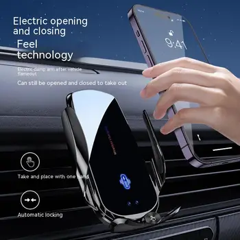 Автоматический Держатель телефона, Автомобильное беспроводное зарядное устройство с инфракрасной индукцией Для iPhone Samsung Xiaomi, Магнитная беспроводная зарядка