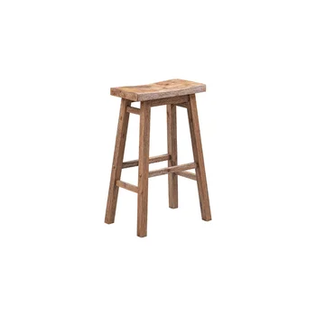 Барный стул Boraam Sonoma Высотой 29 дюймов с седловидным деревянным сиденьем без спинки, обеденный стул с отделкой проволочной щеткой из барнвуда