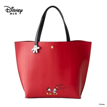 Сумки Disney с Микки Маусом, Мультяшная женская сумка-тоут, большая вместительная сумка, женская сумка, модная ручная сумка с Минни