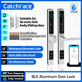 Водонепроницаемый TTlock Наружные Ворота Отпечатков Пальцев Bluetooth Приложение RFID Код Бесключевой Электронный Умный Дверной Замок для Стеклянных Алюминиевых Раздвижных