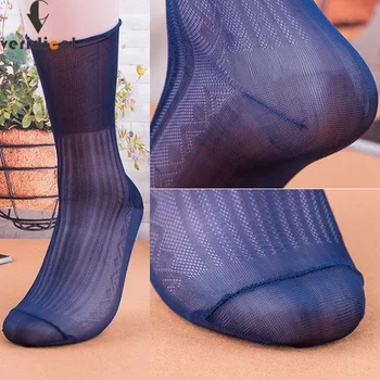 10 пар/лот, Мужские короткие носки для Отцов, Нейлоновые Однотонные полосатые Дышащие Свободные Эластичные Винтажные вечерние платья, Длинные носки EU39-46