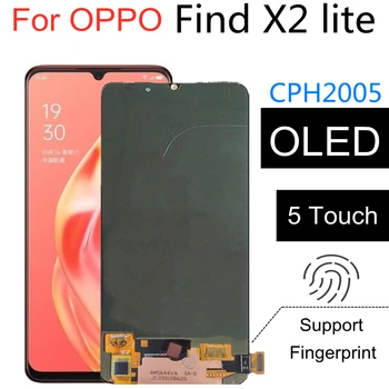 6,4 дюймовый OLED Для Oppo Find X2 Lite ЖК-дисплей с Сенсорным экраном и Цифровым Преобразователем В Сборе Для OPPO CPH2005 lcd find X2 Lite 5G Global