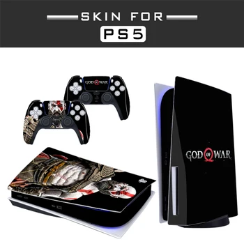 Игра God of War PS5 Disk Edition Наклейка на обложку, наклейка-наклейка для консоли PlayStation 5 и контроллеров Виниловая наклейка на обложку PS5
