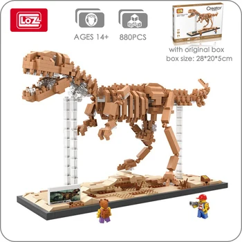 LOZ Tyrannosaurus Rex Динозавр Строительный блок Комплект 880 шт. Креативная сборка и демонстрационная модель, отличный проект STEM DIY для детей 14 +