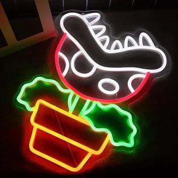 Изготовленная на заказ Картонная Аниме Неоновая Светодиодная Вывеска 12V Acrylic Customized Sillicone Game Letters Pattern Neon Signage Party Shop Room Decor