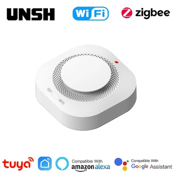 Tuya WiFi ZigBee Умный Детектор дыма Домашняя Безопасность Защита От дыма Датчик Звуковой сигнализации Работа С Alexa Google Home