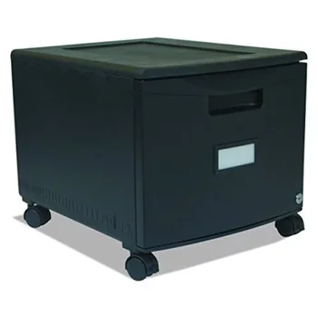 Мини-картотечный шкаф с одним выдвижным ящиком, с замком и роликами, Размер документов 18,25x14,75x12,75 дюйма, черный (STX61259B01C)