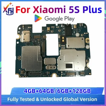 Оригинальная Разблокированная материнская плата для Xiaomi Mi 5S Plus Материнская плата 64 ГБ 128 ГБ с полным набором микросхем и установленным приложением Google