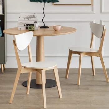 Современный минималистичный штабелируемый скандинавский стул из массива дерева, усиленные обеденные стулья, Многофункциональный офисный стул