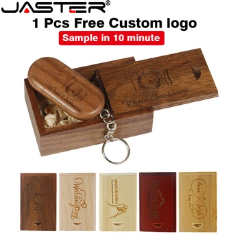 JASTER USB Флэш-накопители из натурального Дерева 128 ГБ 64 ГБ Кленовый брелок для ключей 32 ГБ Бесплатный Пользовательский логотип Свадебная фотография Memory Stick