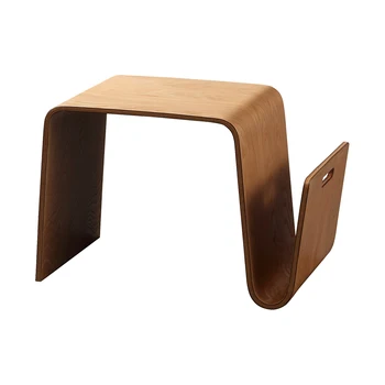 Креативное искусство из массива дерева в скандинавском стиле минималистичный угловой столик дизайнерский минималистичный маленький журнальный столик N-образной формы