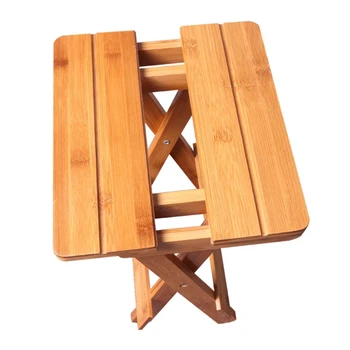 Бамбуковый складной табурет портативный бытовой табурет из твердого бамбука, уличный стул для рыбалки, маленькая скамейка, квадратный табурет, детская мебель