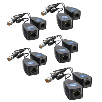 5 пар CCTV-коаксиального приемопередатчика BNC Video Power Balun с разъемом CAT5e 6 RJ45 HJ55