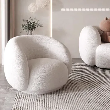 Белый Одноместный диван-кресло Nordic Lazy Дизайнерские Удобные Банкетные Стулья для гостиной Для взрослых Роскошная европейская Модная мебель Poltrona