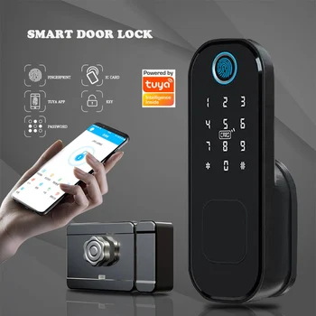 Дистанционное Управление отпечатками пальцев, Электронный замок для наружных дверей, Bluetooth TUYA TTlock, приложение, пароль, IC-карта, умный Дверной замок без ключа