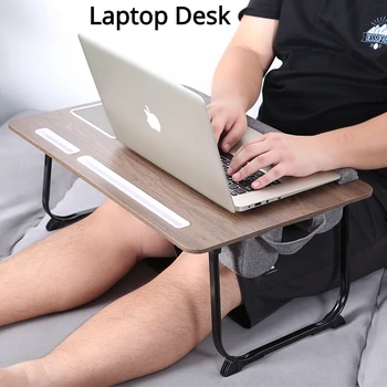 Стол для ноутбука Многофункциональный Простой Портативный Компьютерный стол Регулируемая Складная подставка для ноутбука, Дизайн с двумя слотами для карт памяти и ковриком для мыши