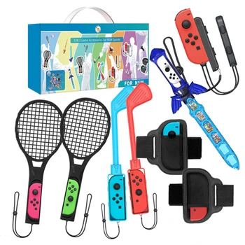 2022 Для Nintendo Switch Спортивный Набор Управления Joy-con Браслет Теннисная Ракетка Фитнес-Ремешок Для Ног Меч Игровой Переключатель OLED Аксессуары