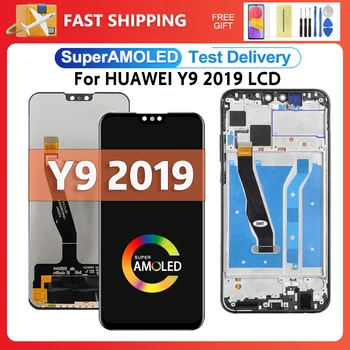 Y9 2019 Super AMOLED Для Huawei Y9 2019 JKM-LX1 ЖК-дисплей с Сенсорным экраном, Дигитайзер В Сборе С Рамкой Для HUAWEI Enjoy 9P LCD