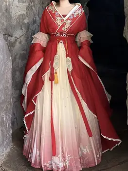 Оригинальный костюм Hanfu, Большой рукав, Северные и Южные Династии, Косплей, Платье Hanfu, Женское платье с вышивкой на талии