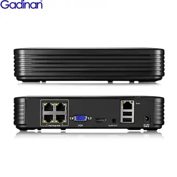Gadinan NVR HD Система видеонаблюдения H.265AI H.264 4CH 8MP PoE ONVIF Защита безопасности DVR 48V P2P Сетевой Видеомагнитофон