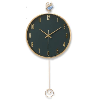 Современные изготовленные на заказ металлические настенные часы с маятником, домашние декоративные 3D настенные часы в скандинавском стиле