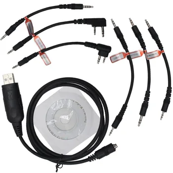 Удобный радиокабель walkie talkie USB кабель для программирования 6в1 дата трансивер для Motorola HYT Icom Baofeng Puxing Kenwood Yaesu