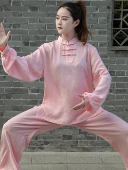 Костюм Тай-цзи, Женская новая одежда для занятий тай-цзи, Женский костюм для соревнований высокого класса из хлопка и льна