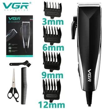 Профессиональная машинка для стрижки волос VGR, Электрическая Машинка для стрижки волос, Мощные Регулируемые Проводные Триммеры для мужчин V-033