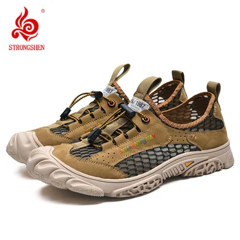 STRONGSHEN/Мужская походная обувь для треккинга, Летние повседневные сетчатые дышащие нескользящие кроссовки Для тренировок на открытом воздухе, спортивная обувь для скалолазания