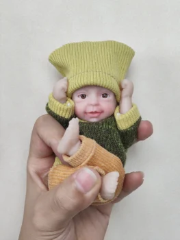 6 Дюйм(ов) Мини Мэдди Реборн, мягкие силиконовые куклы, реалистичная улыбка новорожденного, Стирающаяся в ванночке, Модный подарок для девочек, предметы коллекционирования