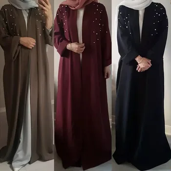 Женское мусульманское платье, Абая, Дубай, Расшитый бисером Большой кардиган, Халат, Абая, Мусульманка, Турция, Мусульманская модная верхняя одежда