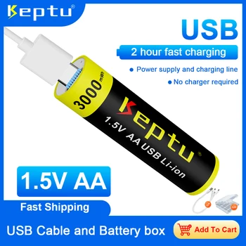 1,5 В AA USB перезаряжаемая литий-ионная батарея Type C зарядка AA 3000 МВтч литиевая батарея aa для игрушек MP3-плеер термометр клавиатура