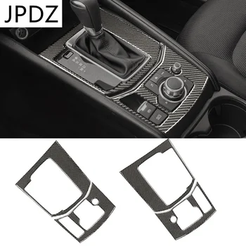 Внутренняя Рамка панели переключения передач из углеродного волокна, Мультимедийные кнопки, наклейка на крышку RHD LHD для Mazda CX-5 2017-2020, автомобильные аксессуары