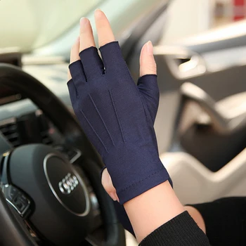 Перчатки с полупальцами, мужские впитывающие пот, дышащие противоскользящие летние перчатки для вождения, мужские варежки с полупальцами SZ104W