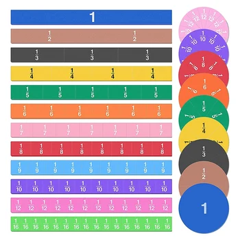 134шт Магнитные Дробные плитки и Дробные круги -Математические Манипулятивы Для Дошкольного Начального класса Образовательный комплект